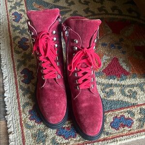 Barbara Bui Vibrant Red Suede Boots